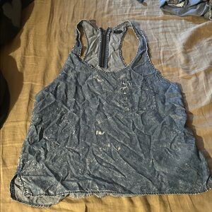 True Religion Distressed Blue Tank Top